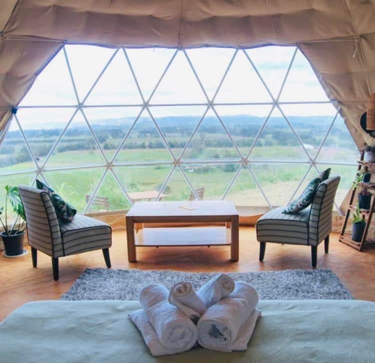 ホテル 1 Waipu Off-Grid Eco Seaview Geodesic Glamping Dome エクステリア 写真